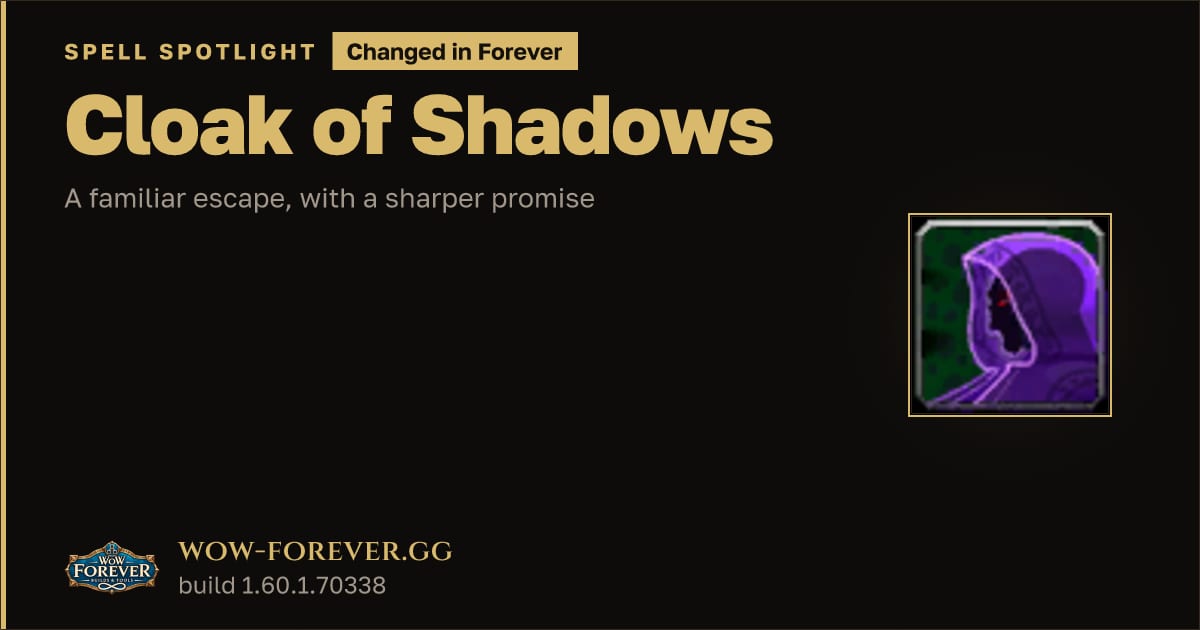 The preview card for Cloak of Shadows: Classic vs Forever Changes