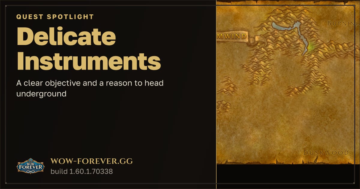 The preview card for Delicate Instruments in WoW Forever: A Forest Errand