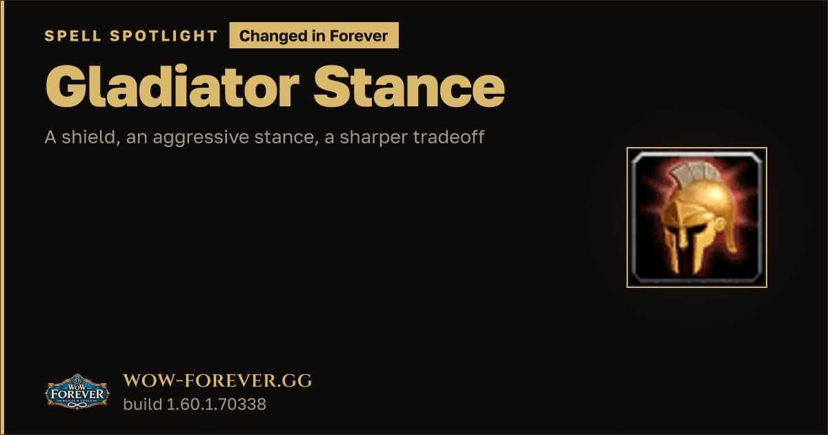 The preview card for Gladiator Stance: Classic vs Forever Changes