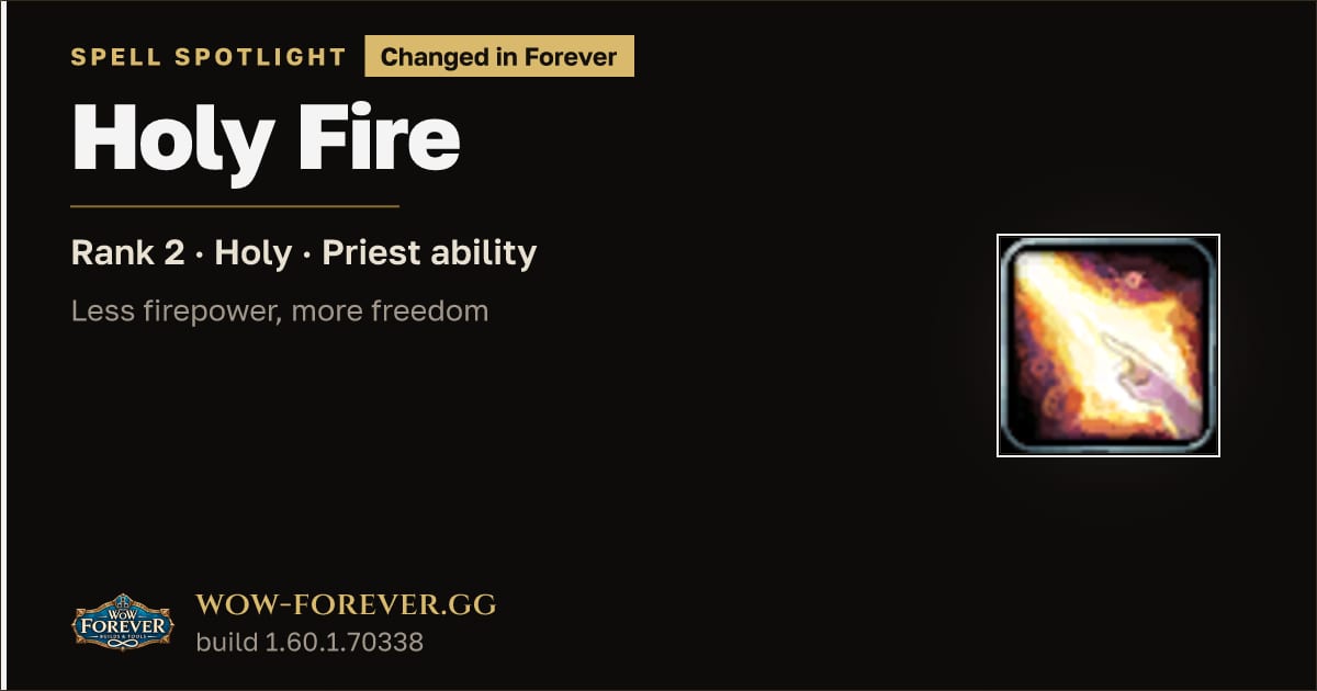 The preview card for Holy Fire: Classic vs Forever Changes