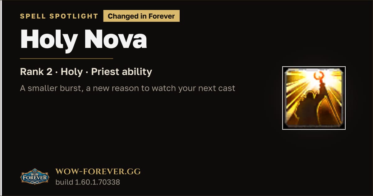 The preview card for Holy Nova: Classic vs Forever Changes