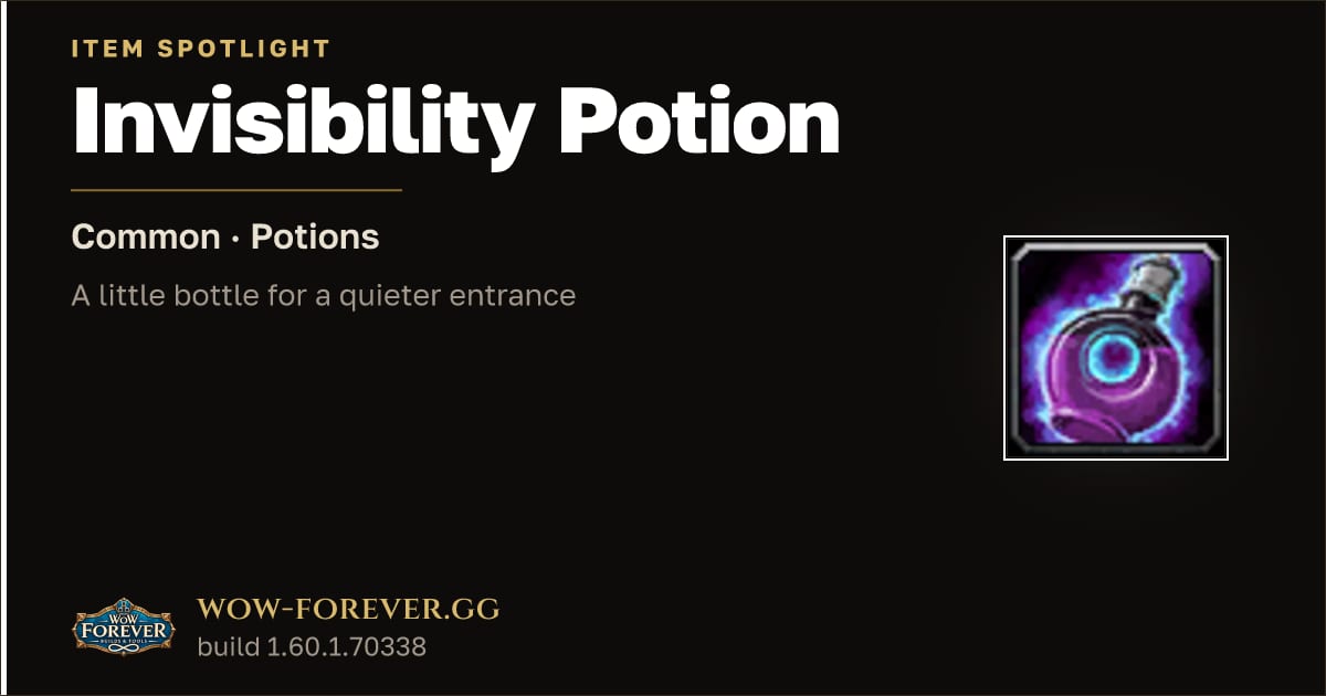 The preview card for Invisibility Potion in WoW Forever: Alchemy and Invisibility