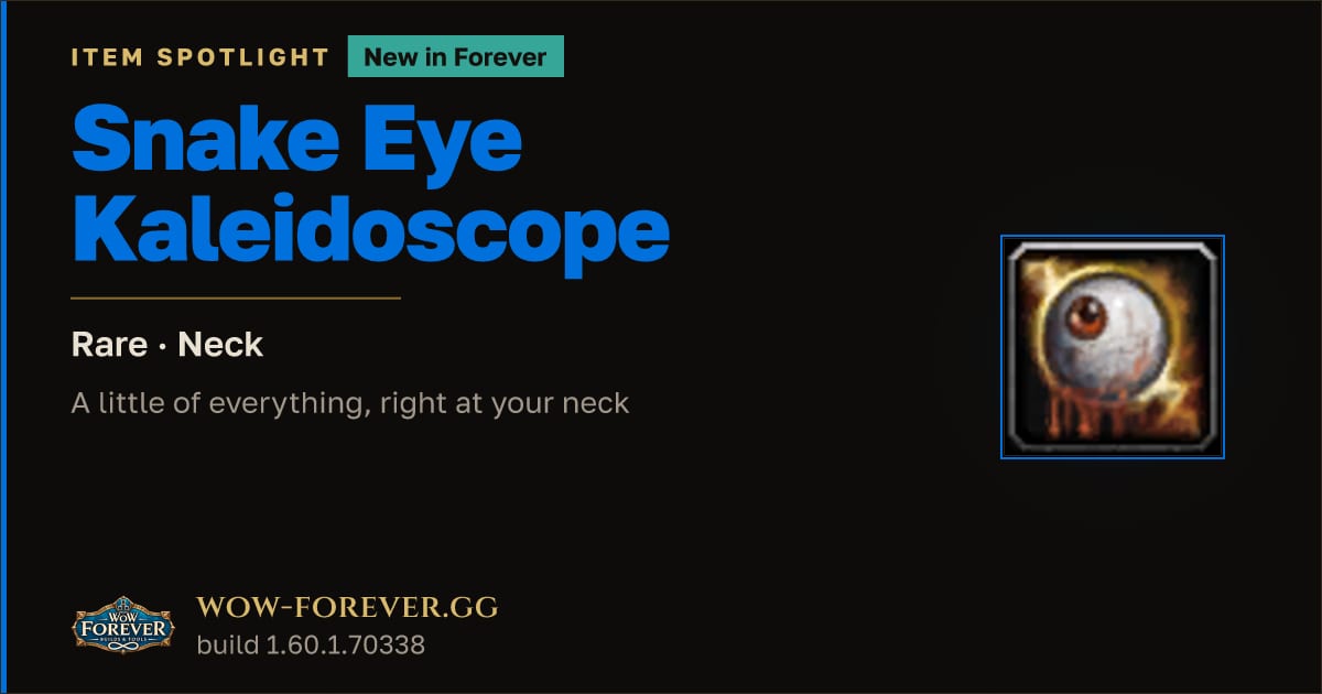 The preview card for Snake Eye Kaleidoscope in WoW Forever: A Versatile Necklace