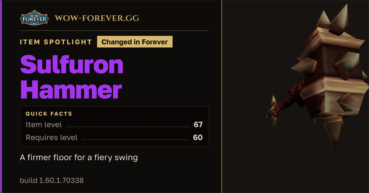 The preview card for Sulfuron Hammer: Classic vs Forever Changes