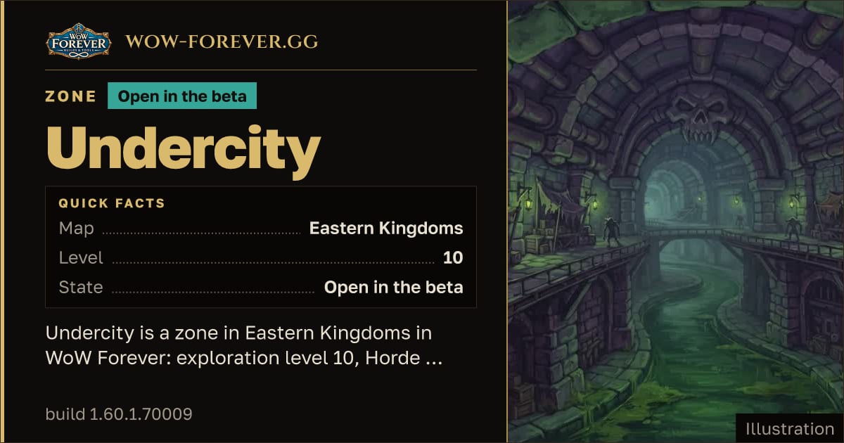 The preview card for Undercity - Zone in Eastern Kingdoms