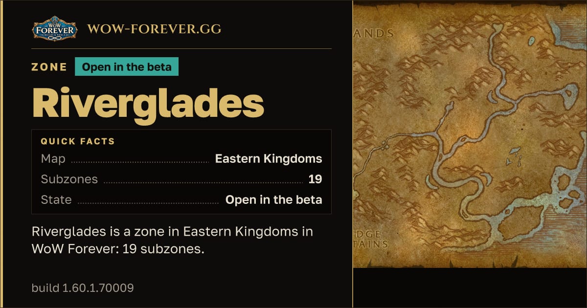 The preview card for Riverglades - Zone in Eastern Kingdoms