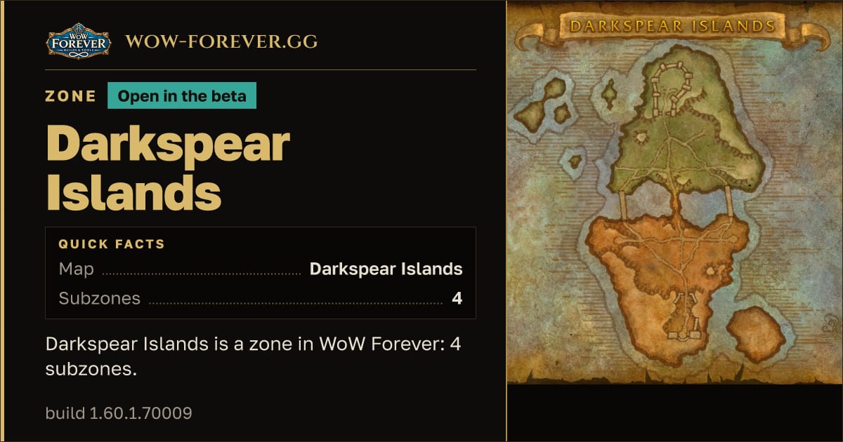The preview card for Darkspear Islands - WoW Forever Zone