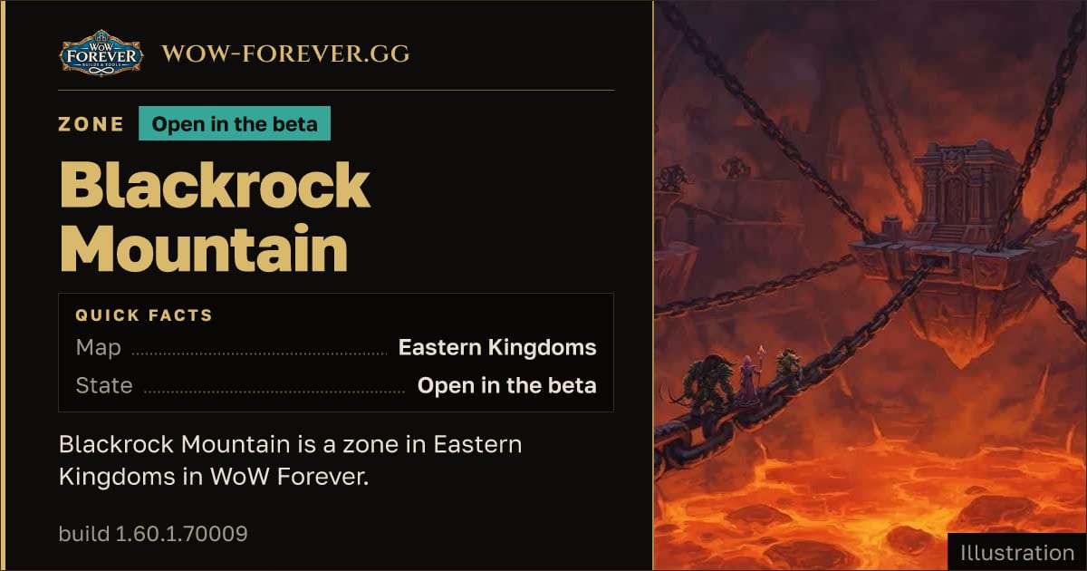 The preview card for Blackrock Mountain - Zone in Eastern Kingdoms