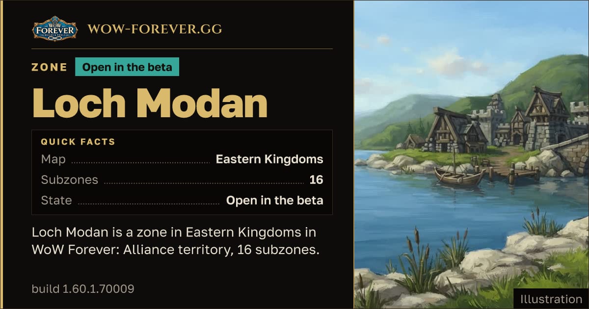 The preview card for Loch Modan - Zone in Eastern Kingdoms