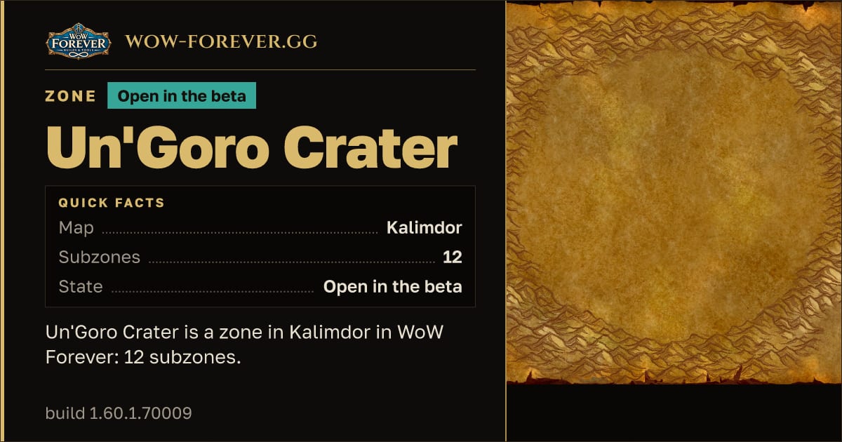 The preview card for Un'Goro Crater - Zone in Kalimdor